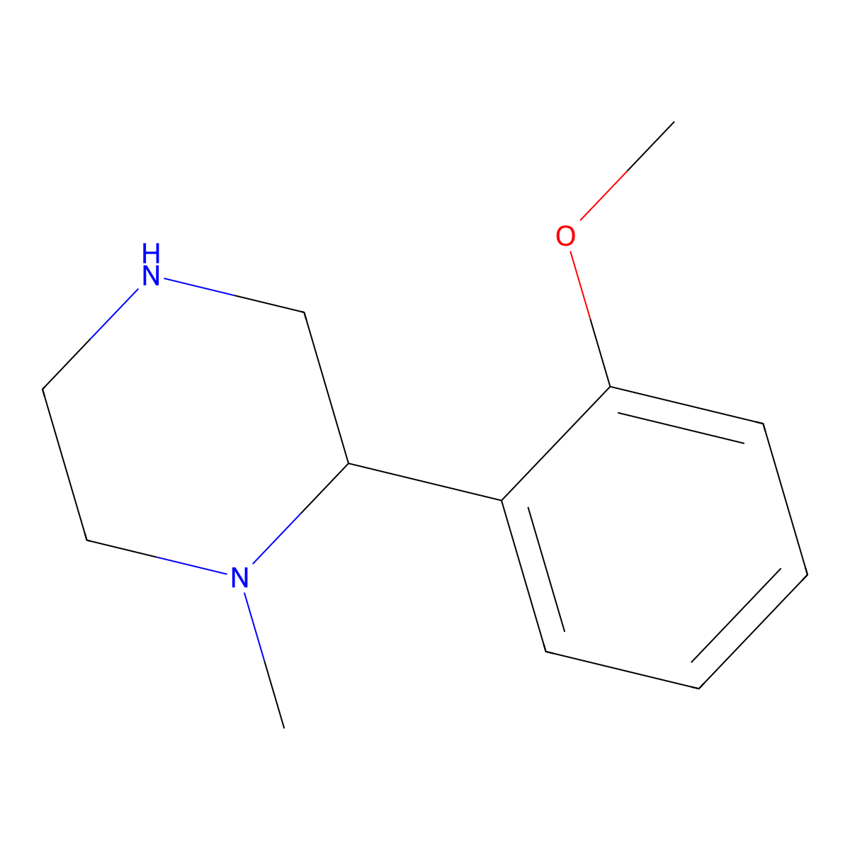 2-(2-Methoxyphenyl)-1-methylpiperazine molecular structure, CAS 1018610-76-8