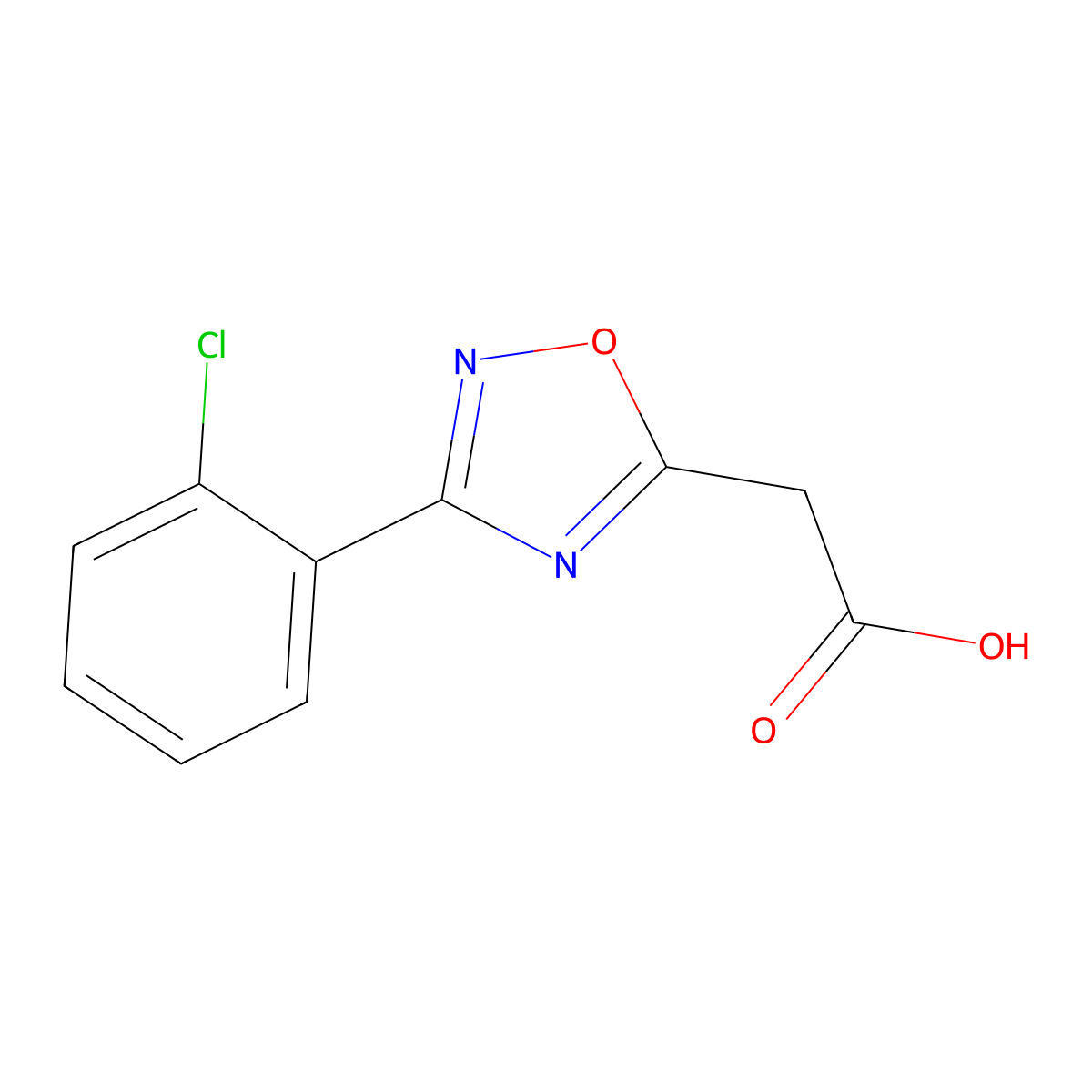 2-[3-(2-Chlorophenyl)-1,2,4-oxadiazol-5-yl]acetic acid molecular structure, CAS 1018611-15-8