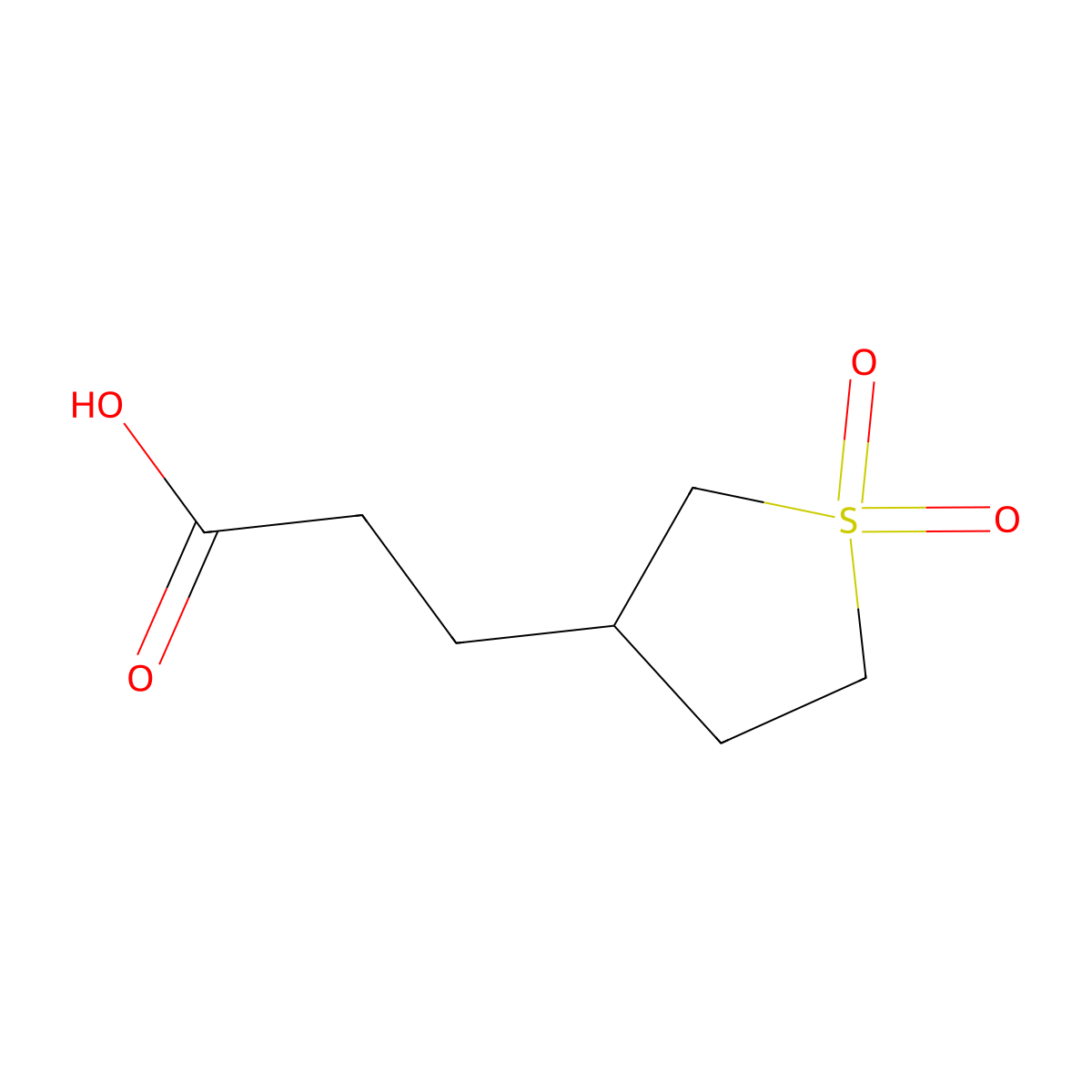 3-(1,1-Dioxidotetrahydro-3-thienyl)propanoic acid molecular structure, CAS 1018611-82-9