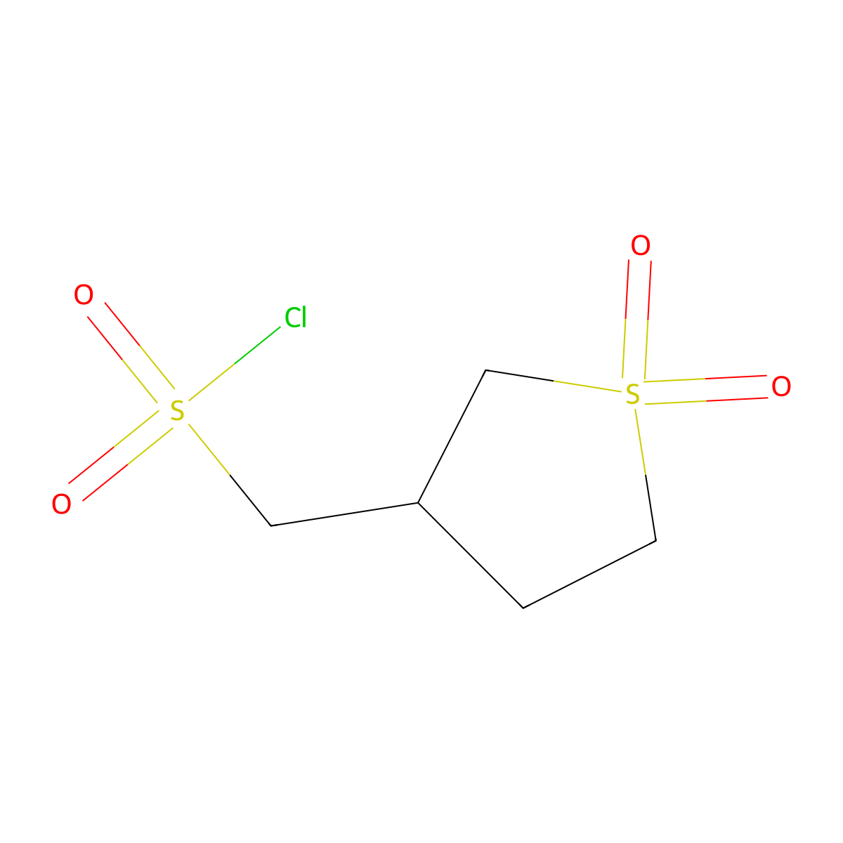 (1,1-Dioxo-1lambda6-thiolan-3-yl)methanesulfonyl chloride molecular structure, CAS 1018611-90-9