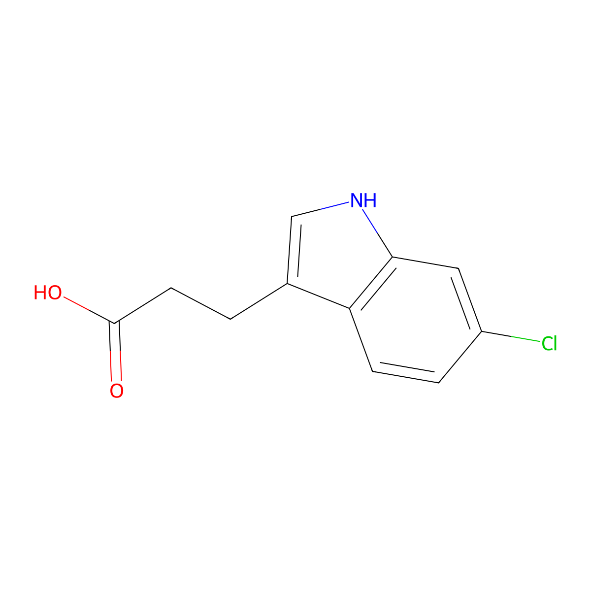 3-(6-chloro-1H-indol-3-yl)propanoic acid molecular structure, CAS 1018612-14-0