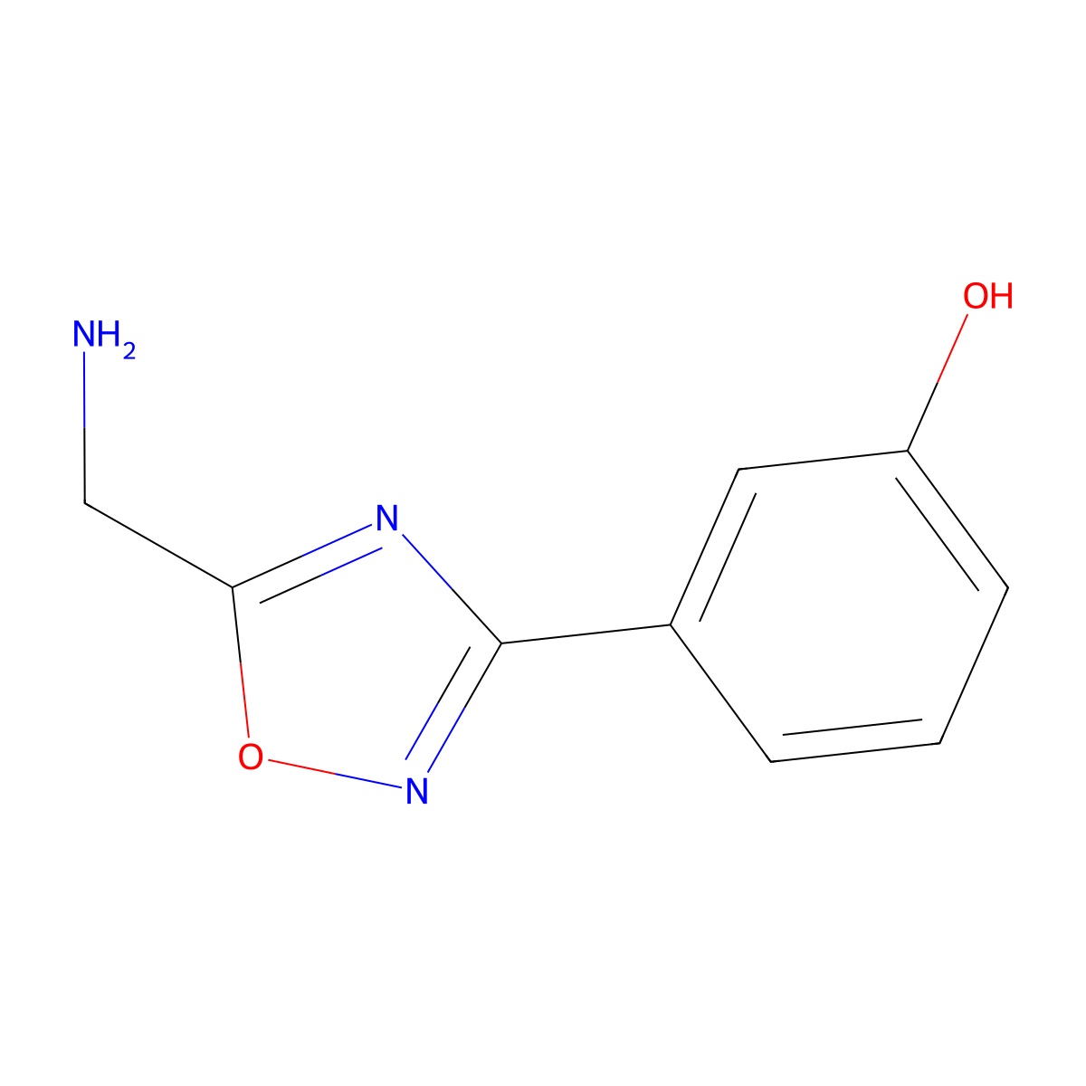 3-[5-(Aminomethyl)-1,2,4-oxadiazol-3-yl]phenol molecular structure, CAS 1018613-19-8