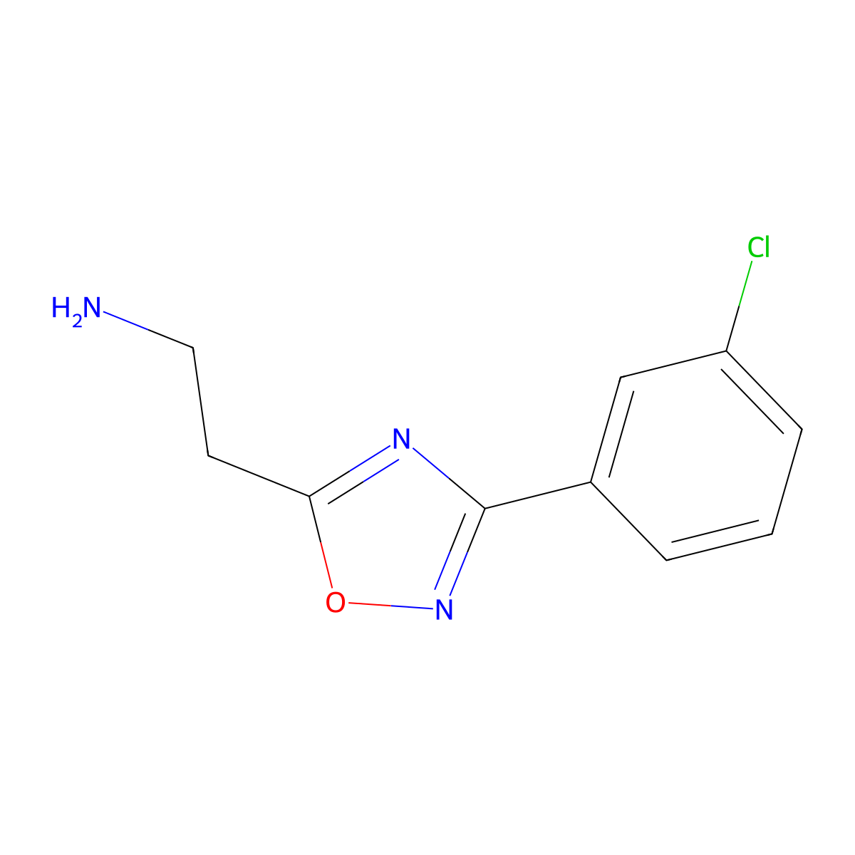2-(3-(3-Chlorophenyl)-1,2,4-oxadiazol-5-yl)ethanamine molecular structure, CAS 1018613-23-4