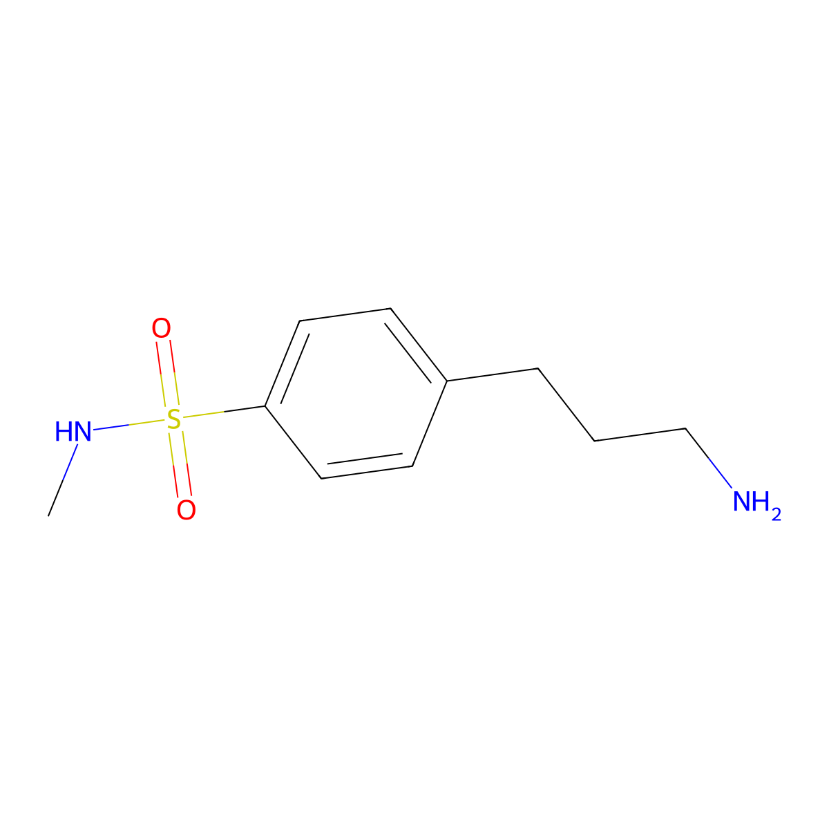 4-(3-aminopropyl)-N-methylbenzene-1-sulfonamide molecular structure, CAS 1018614-98-6