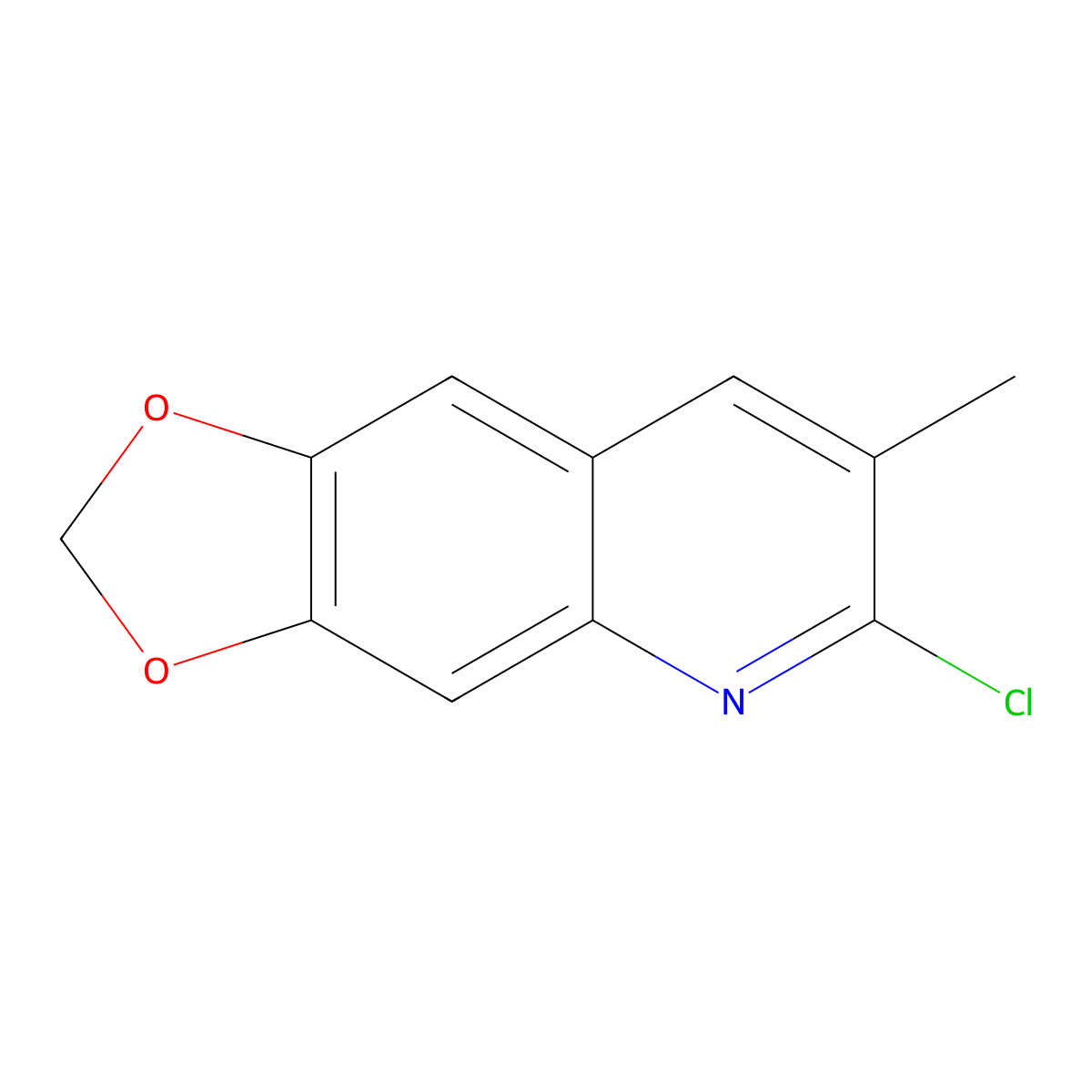 6-Chloro-7-methyl-[1,3]dioxolo[4,5-g]quinoline molecular structure, CAS 1018617-13-4