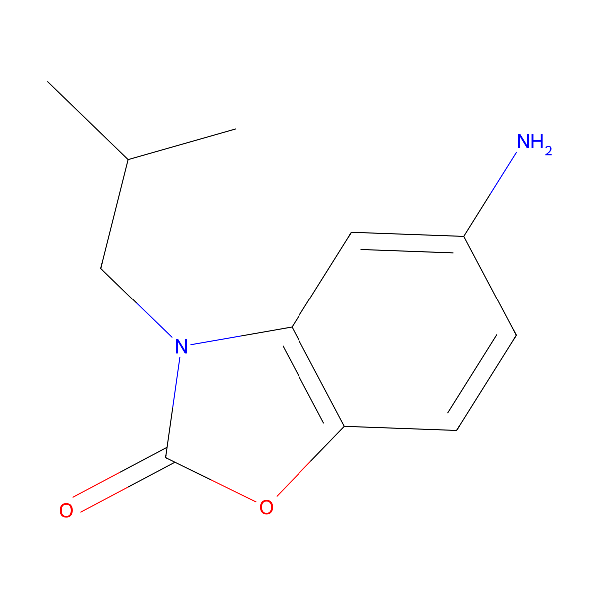 5-Amino-3-(2-methylpropyl)-2,3-dihydro-1,3-benzoxazol-2-one molecular structure, CAS 1018617-80-5