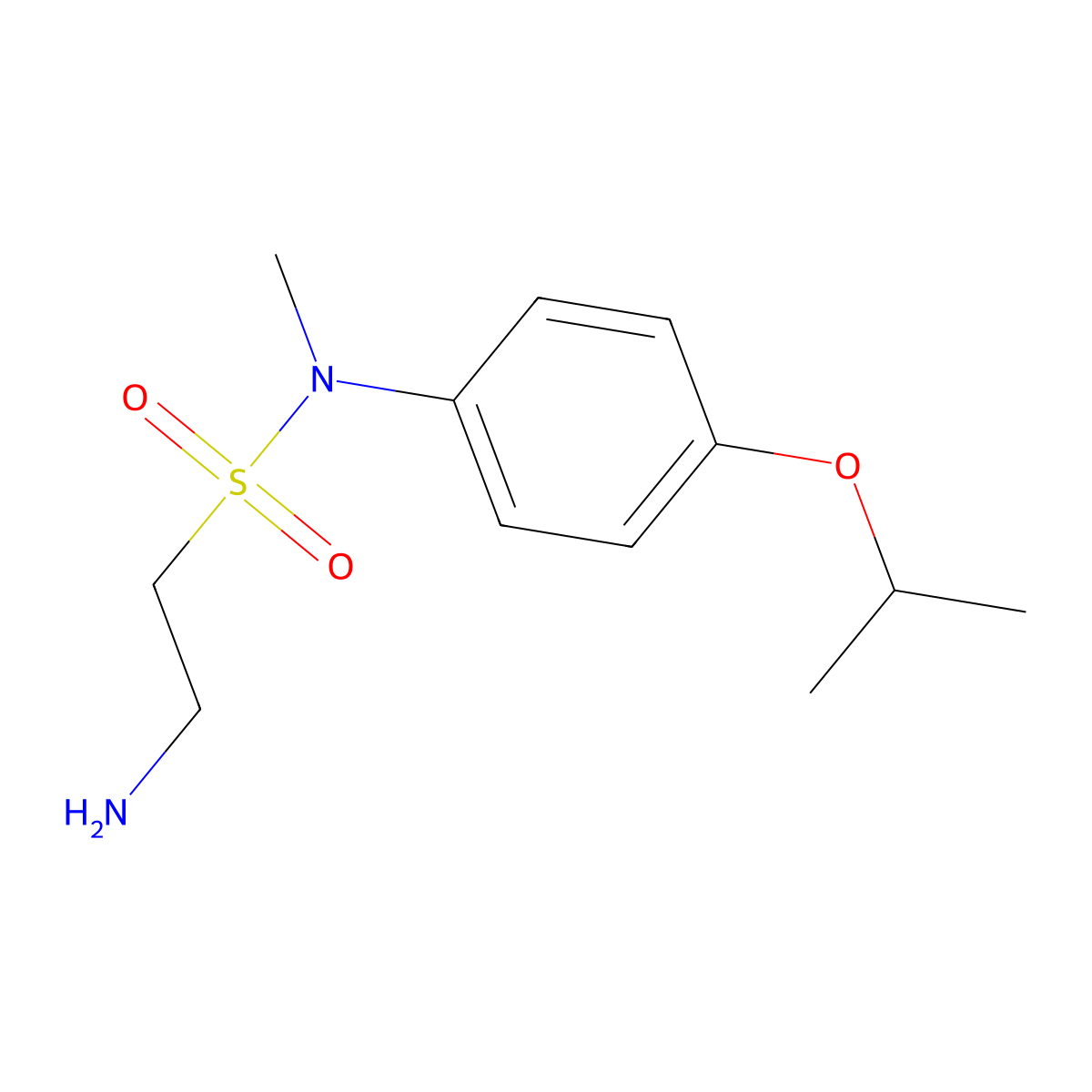 2-amino-N-methyl-N-[4-(propan-2-yloxy)phenyl]ethane-1-sulfonamide molecular structure, CAS 1018618-77-3
