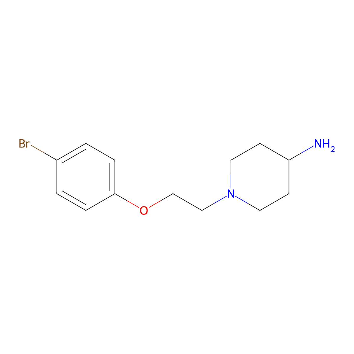 1-[2-(4-Bromophenoxy)ethyl]piperidin-4-amine molecular structure, CAS 1018618-89-7