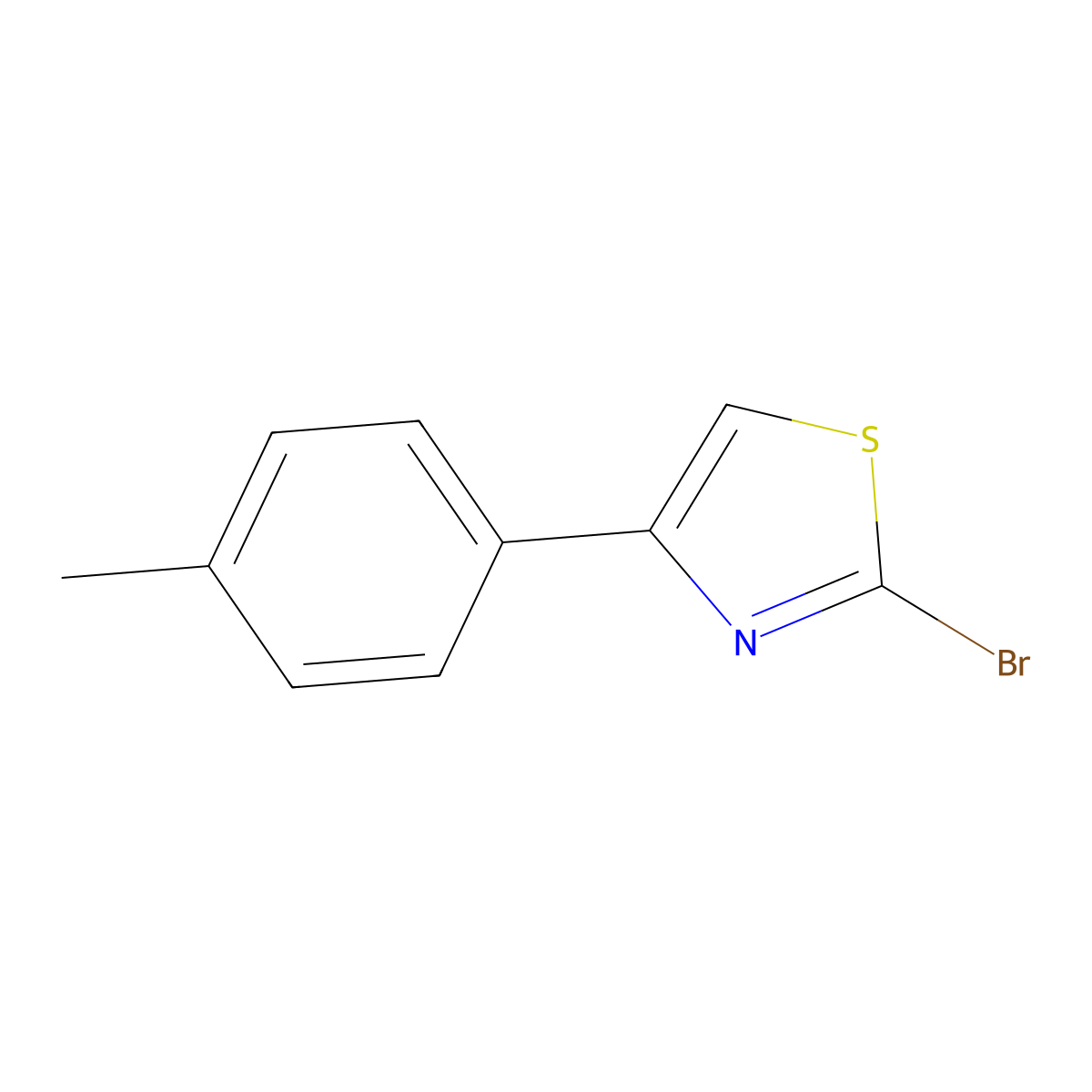 2-Bromo-4-(p-tolyl)thiazole molecular structure, CAS 101862-33-3