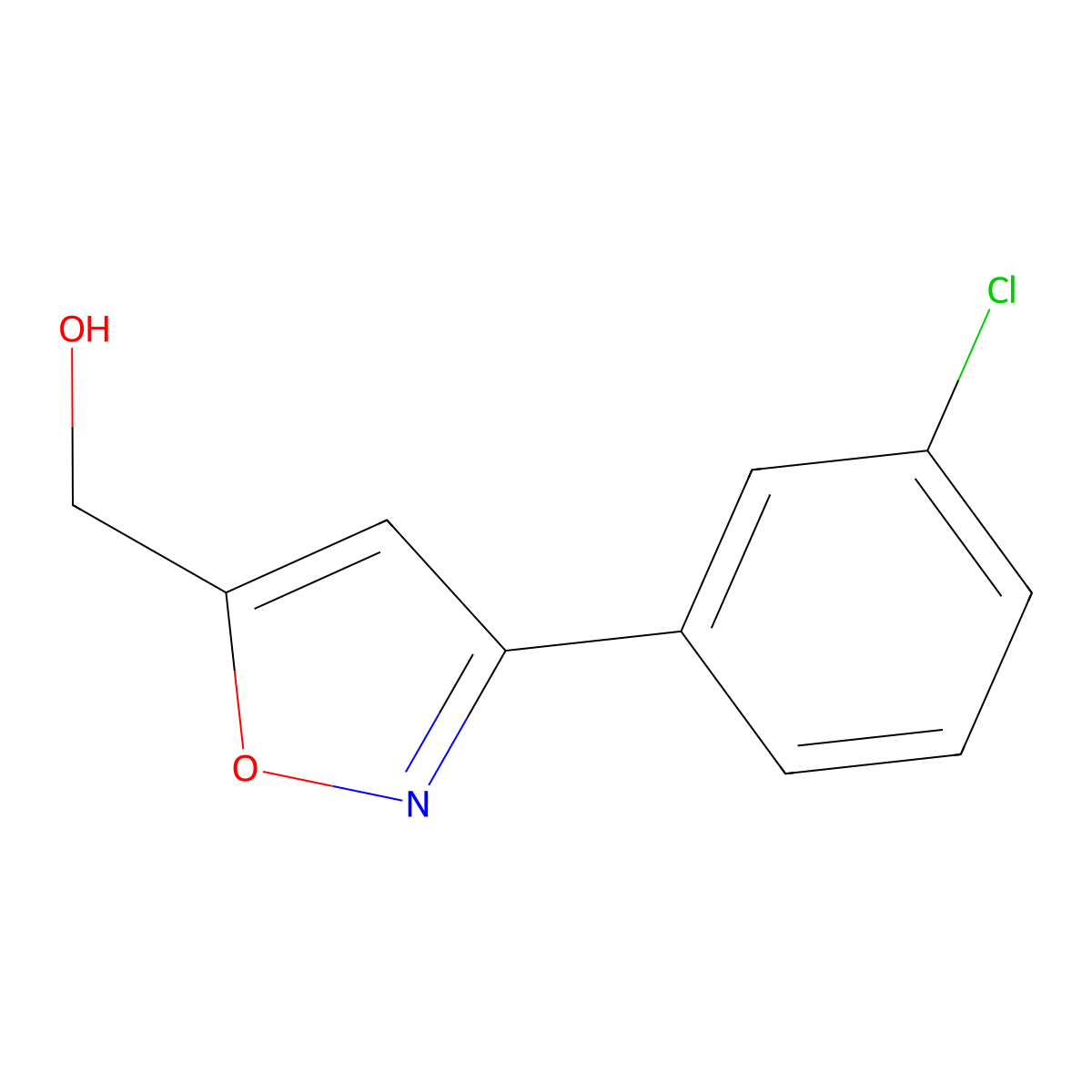 [3-(3-Chlorophenyl)-1,2-oxazol-5-yl]methanol molecular structure, CAS 101862-42-4