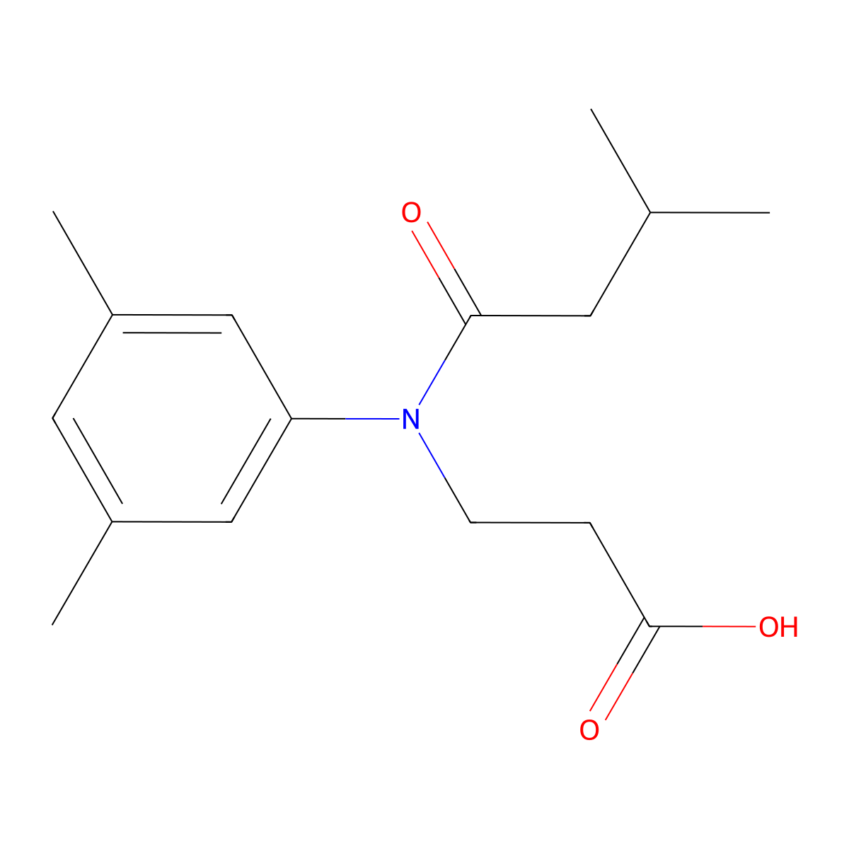 3-[N-(3,5-dimethylphenyl)-3-methylbutanamido]propanoic acid molecular structure, CAS 1018621-11-8