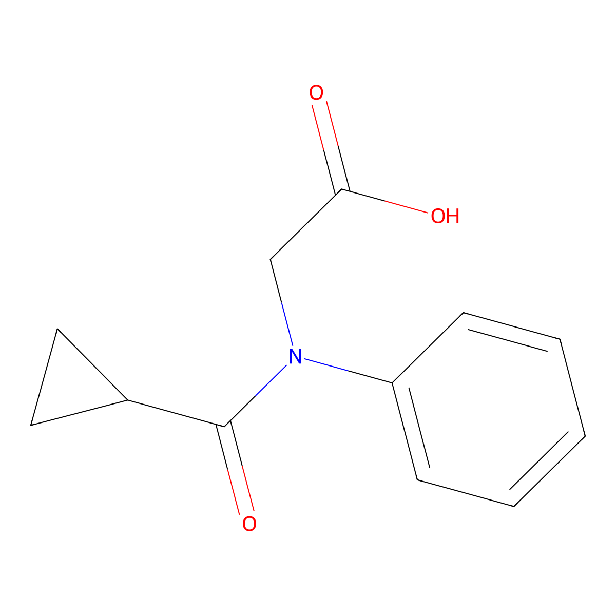 N-(cyclopropanecarbonyl)-N-phenylglycine molecular structure, CAS 1018621-62-9