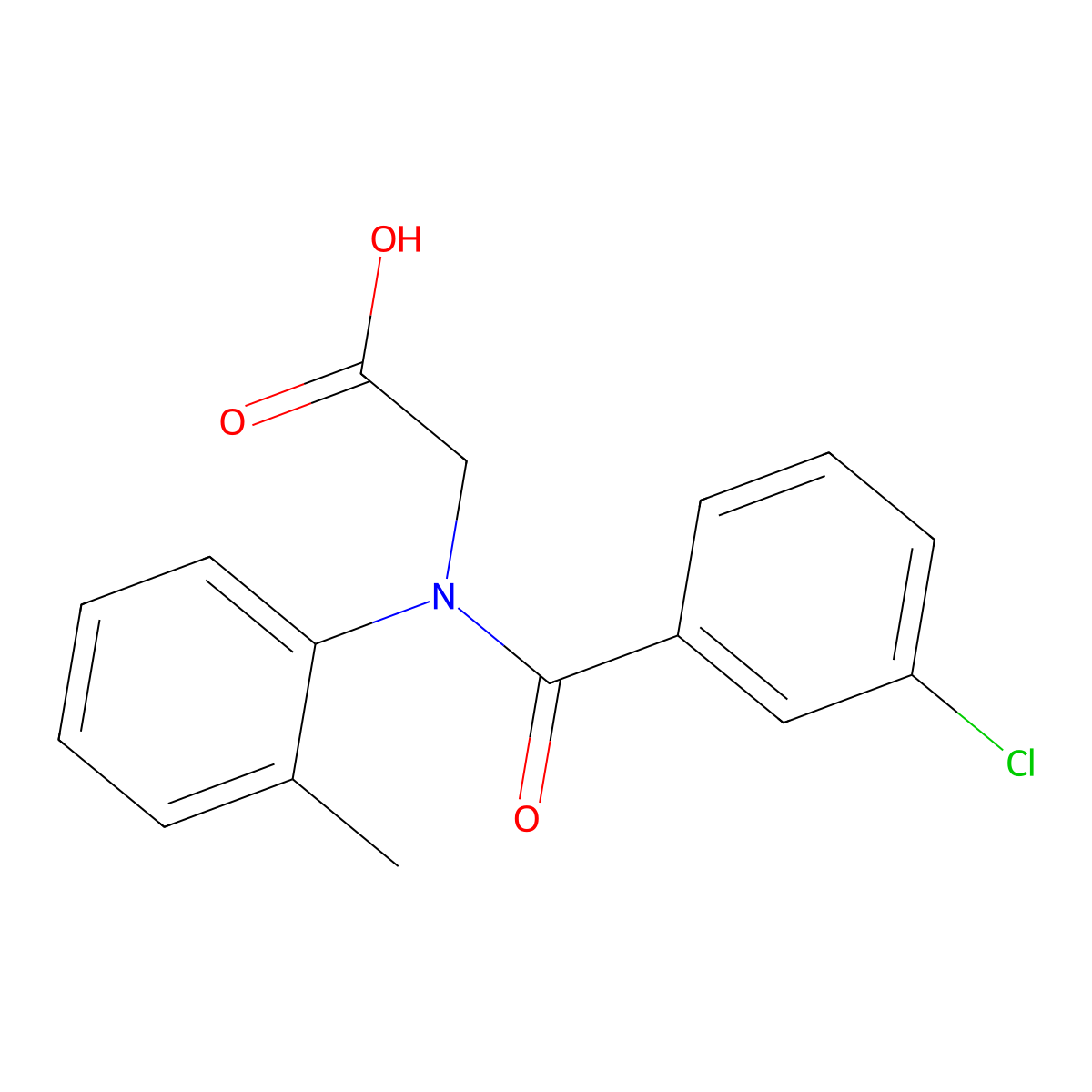 2-[1-(3-chlorophenyl)-N-(2-methylphenyl)formamido]acetic acid molecular structure, CAS 1018622-26-8