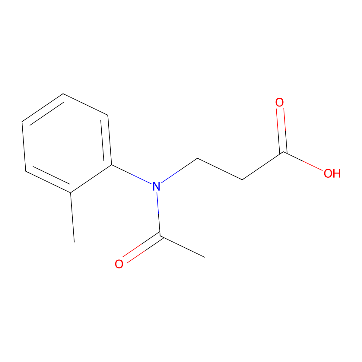 3-[N-(2-methylphenyl)acetamido]propanoic acid molecular structure, CAS 1018628-09-5