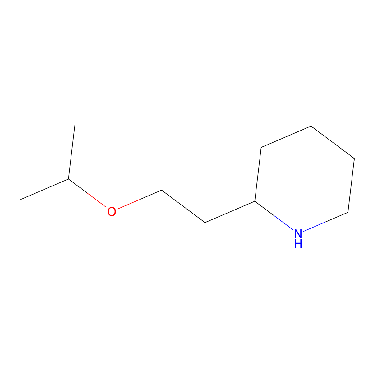 2-[2-(Propan-2-yloxy)ethyl]piperidine molecular structure, CAS 1018628-43-7