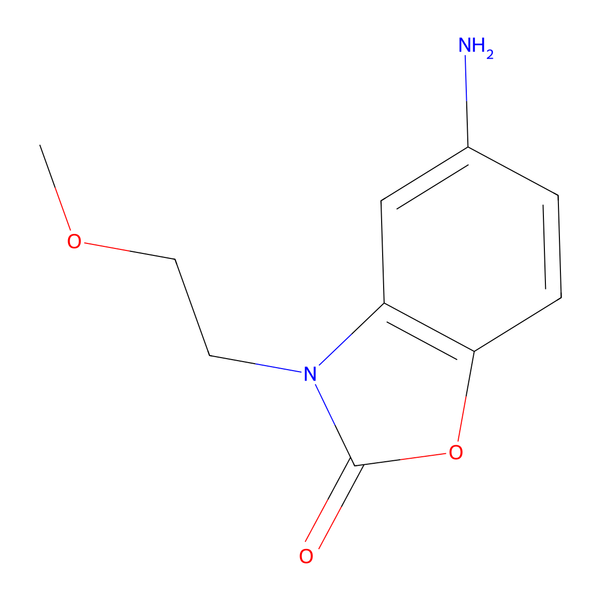 5-Amino-3-(2-methoxyethyl)-2,3-dihydro-1,3-benzoxazol-2-one molecular structure, CAS 1018630-53-9