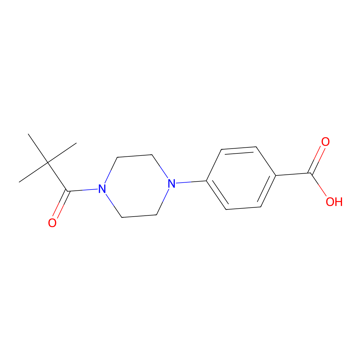 4-[4-(2,2-Dimethylpropanoyl)piperazin-1-yl]benzoic acid molecular structure, CAS 1018631-91-8