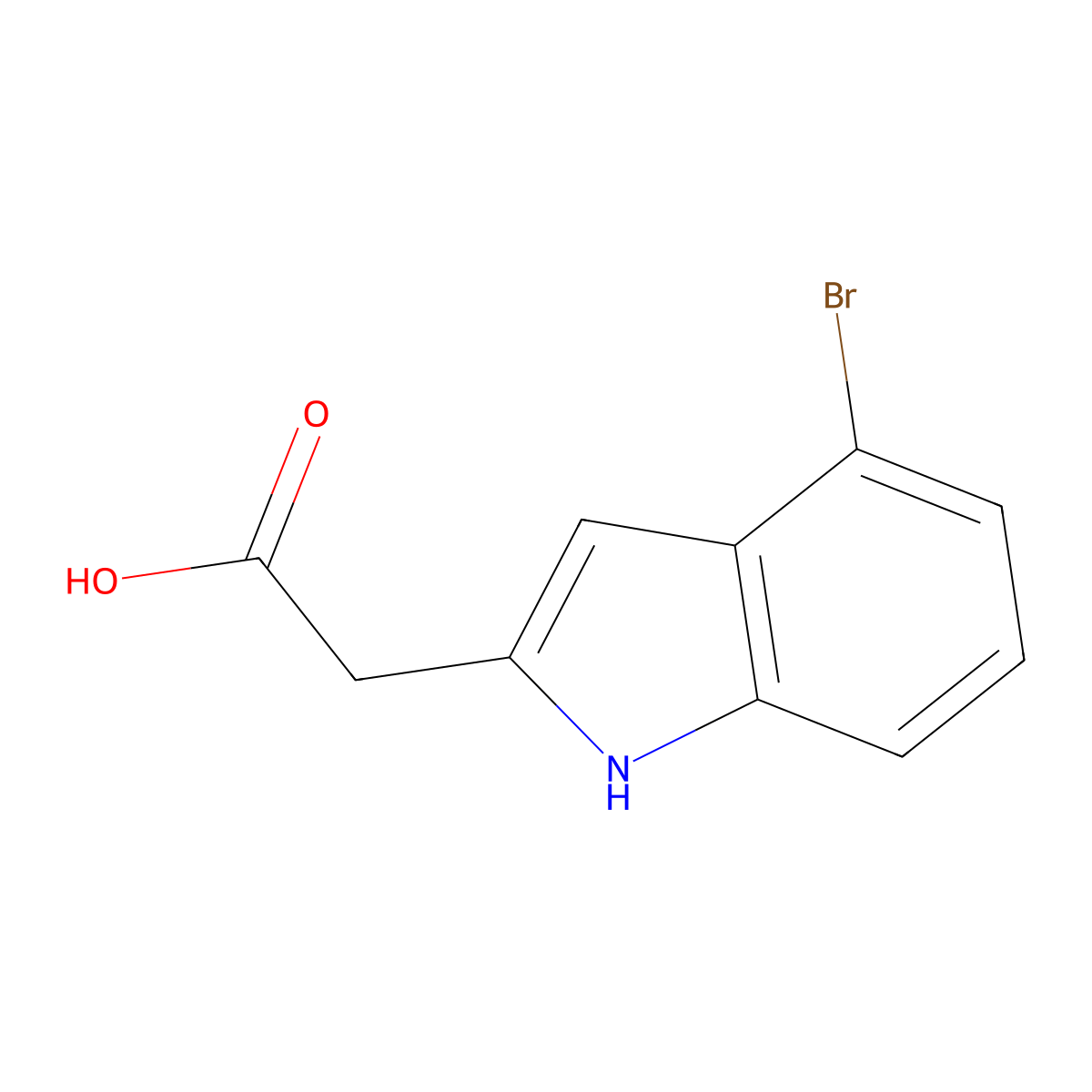 2-(4-Bromo-1H-indol-2-yl)acetic acid molecular structure, CAS 1018635-67-0