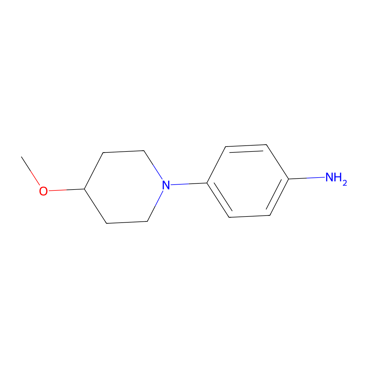 4-(4-Methoxypiperidin-1-yl)aniline molecular structure, CAS 1018635-74-9