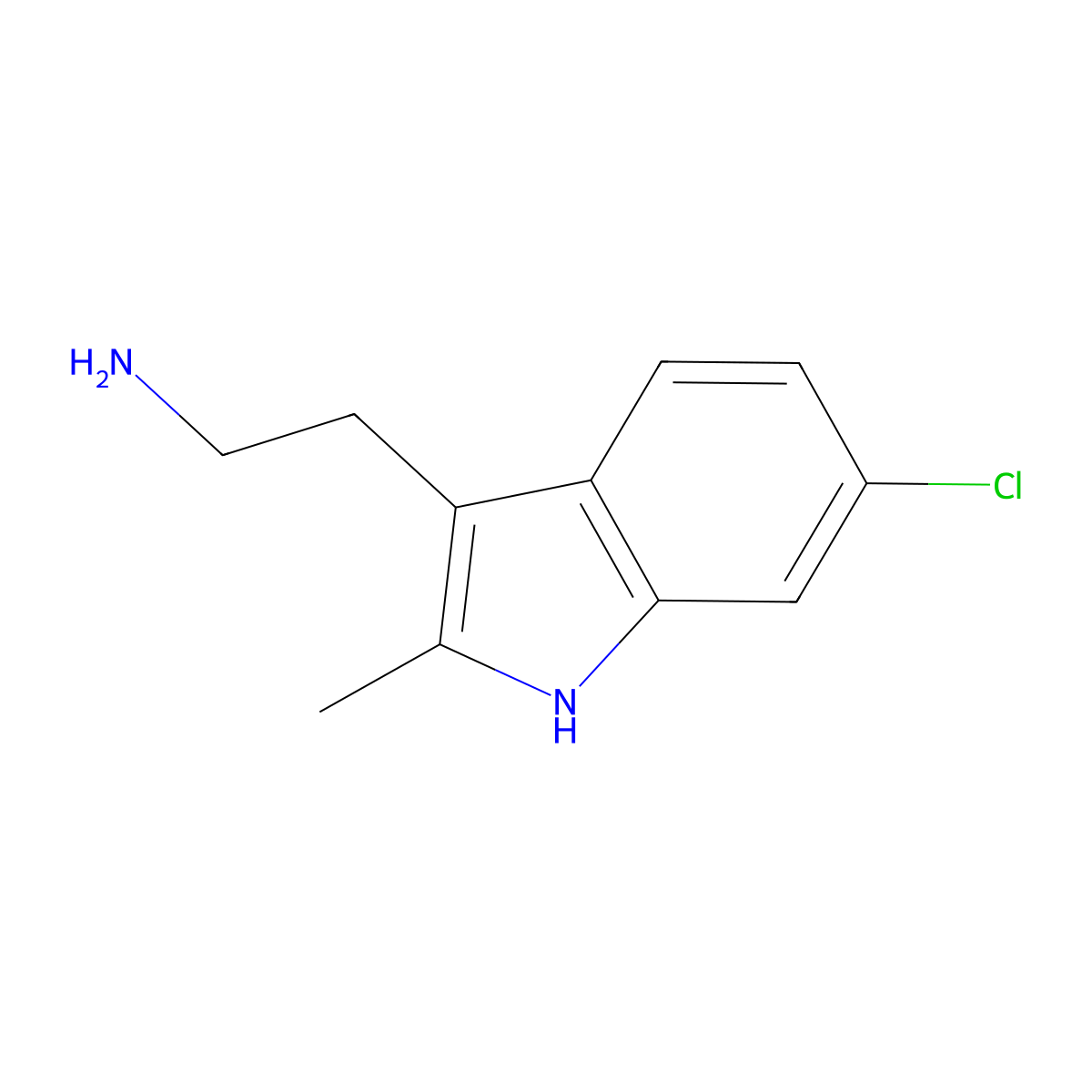 2-(6-chloro-2-methyl-1H-indol-3-yl)ethan-1-amine molecular structure, CAS 1018637-31-4