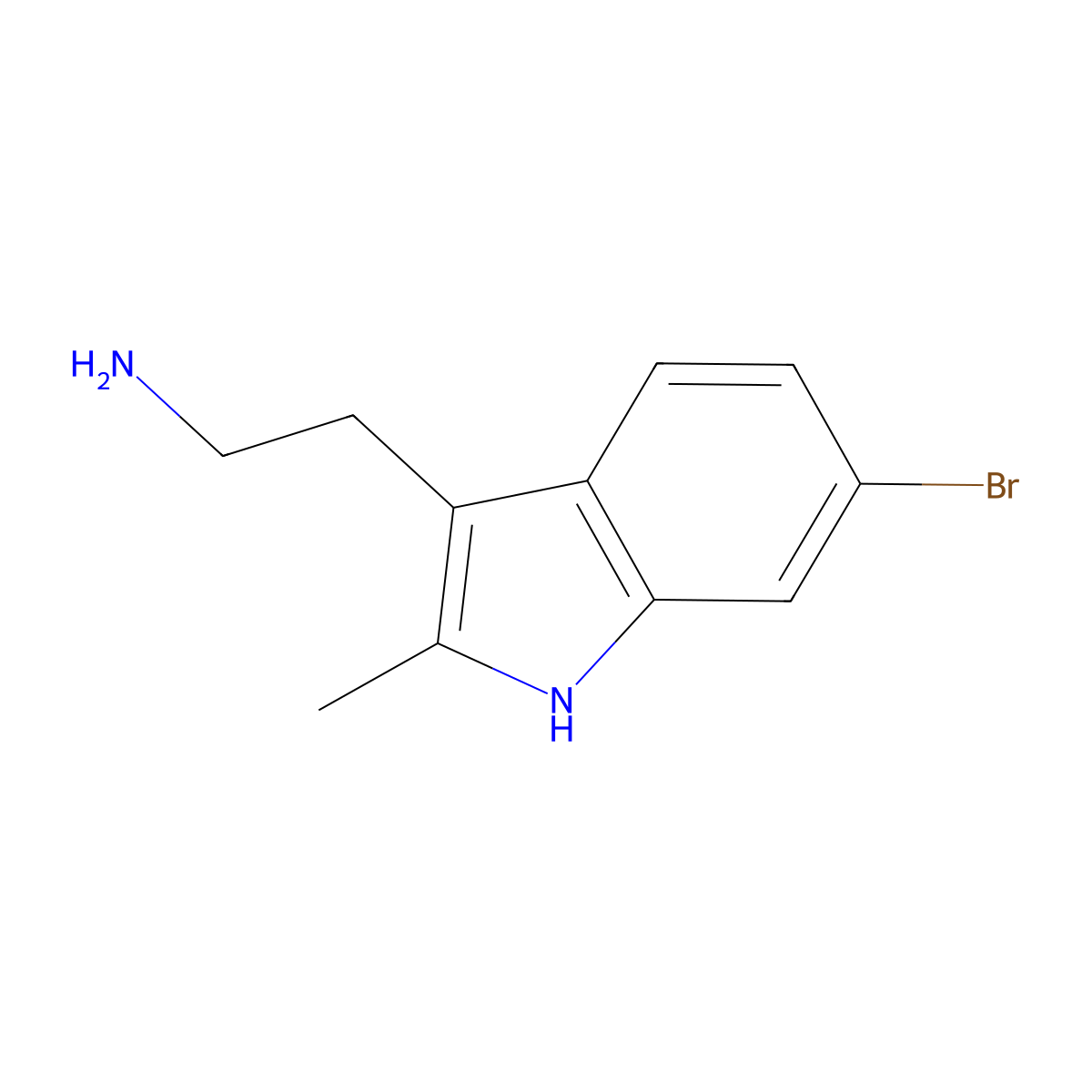 2-(6-bromo-2-methyl-1H-indol-3-yl)ethan-1-amine molecular structure, CAS 1018637-34-7