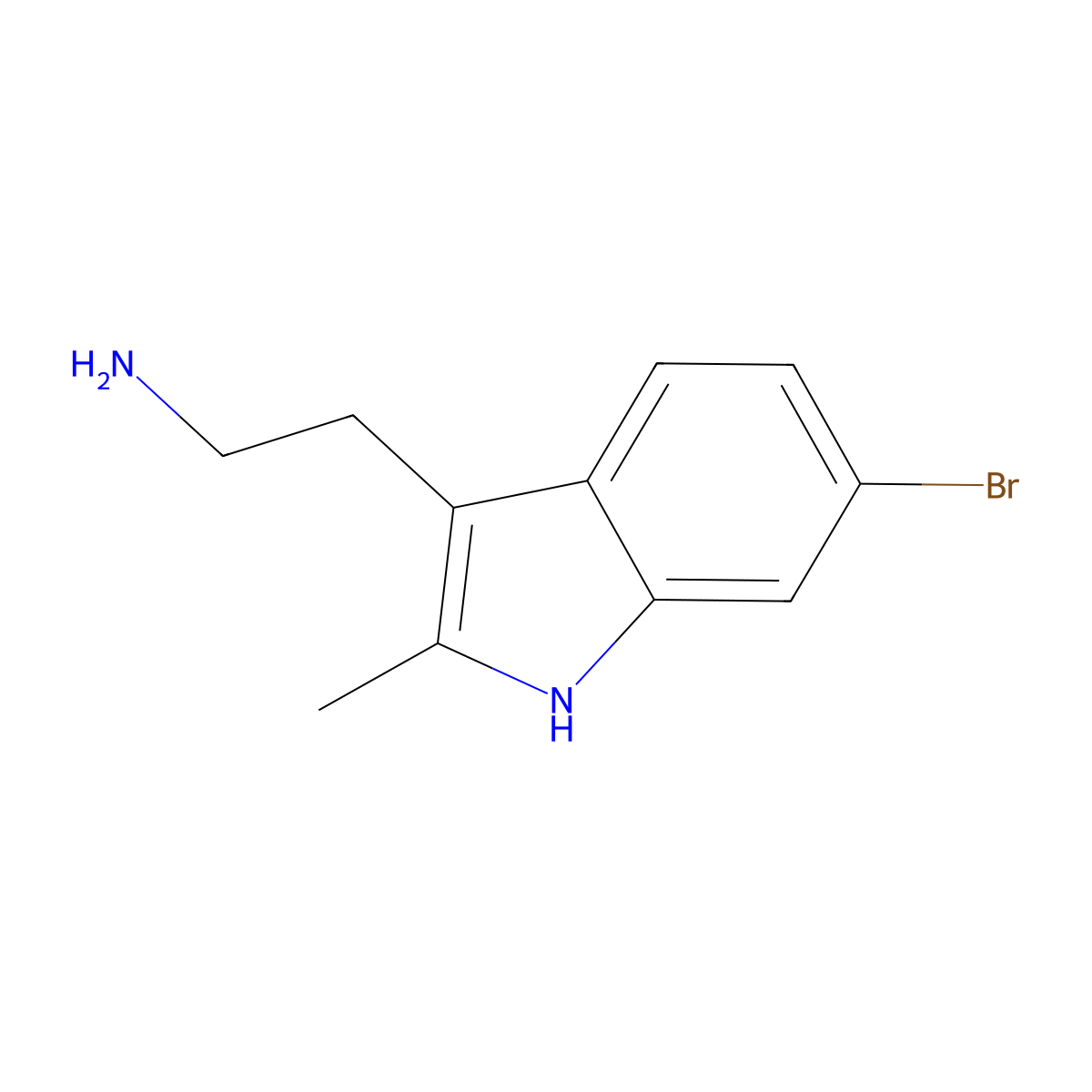2-(6-bromo-2-methyl-1H-indol-3-yl)ethan-1-amine molecular structure, CAS 1018637-34-7