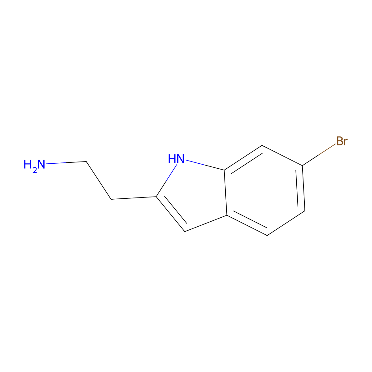 2-(6-bromo-1H-indol-2-yl)ethanamine molecular structure, CAS 1018637-87-0