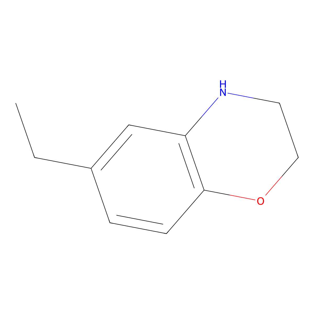6-ethyl-3,4-dihydro-2H-1,4-benzoxazine molecular structure, CAS 1018638-76-0