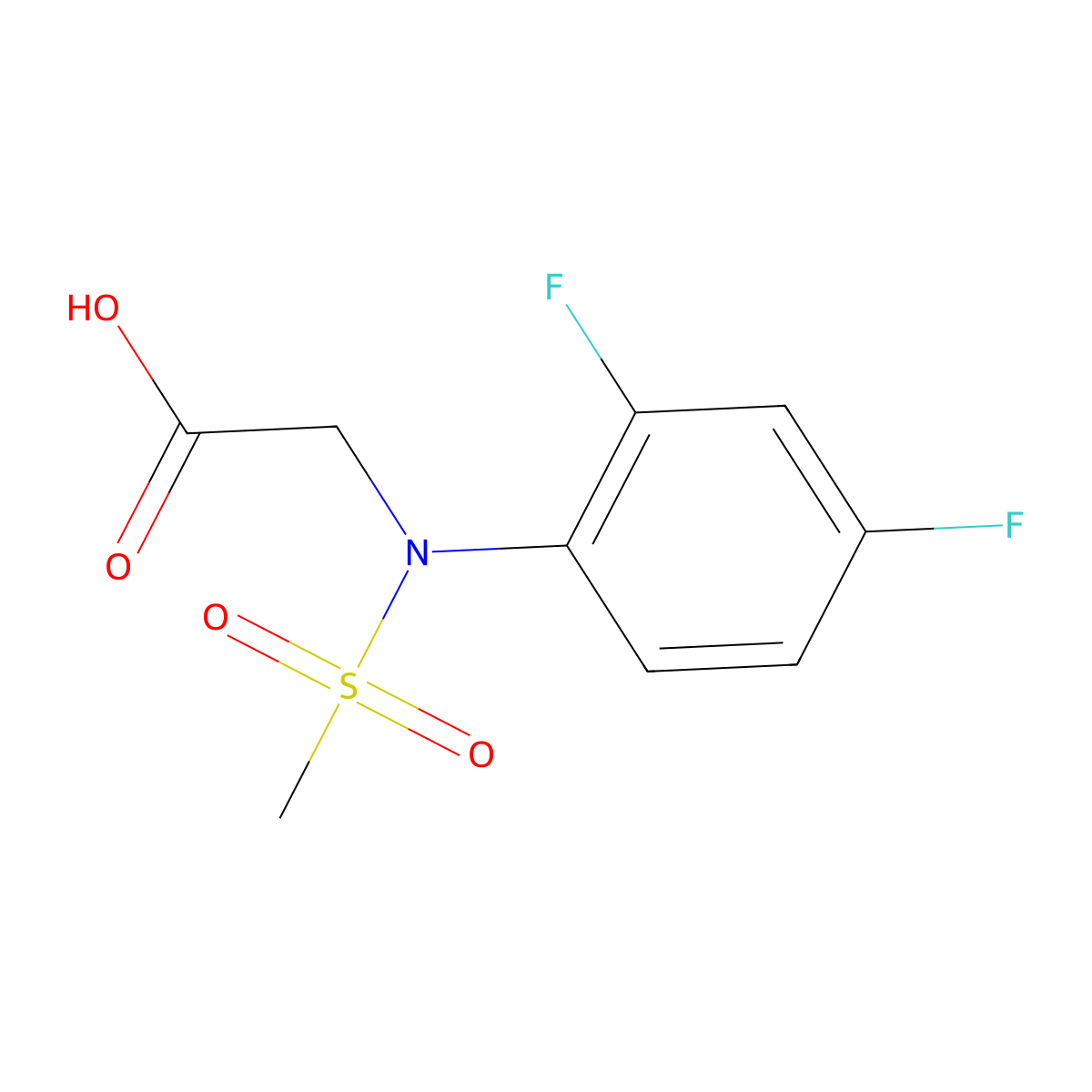 N-(2,4-difluorophenyl)-N-(methylsulfonyl)glycine molecular structure, CAS 1018639-78-5