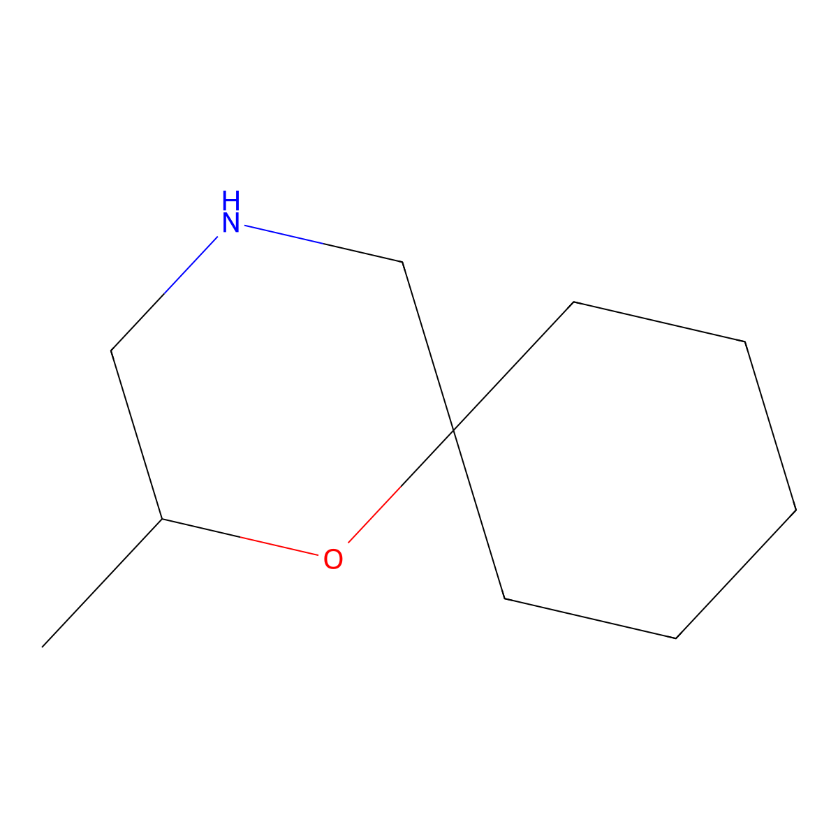 2-Methyl-1-oxa-4-azaspiro[5.5]undecane molecular structure, CAS 1018639-87-6