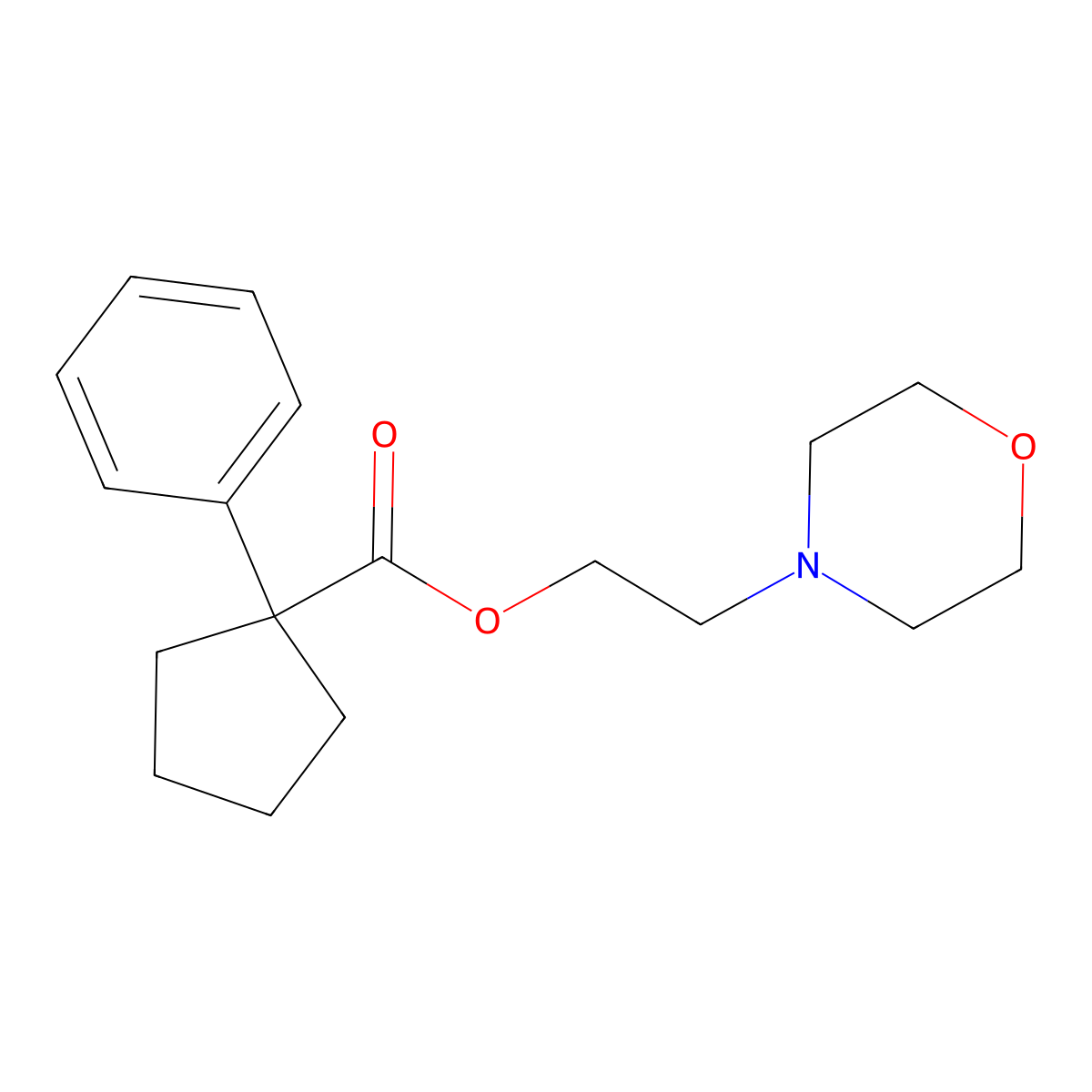 2-Morpholin-4-ylethyl 1-phenylcyclopentane-1-carboxylate molecular structure, CAS 101864-84-0