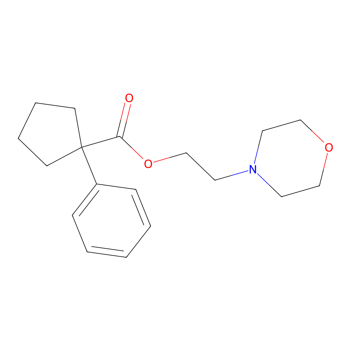 2-Morpholin-4-ylethyl 1-phenylcyclopentane-1-carboxylate molecular structure, CAS 101864-84-0
