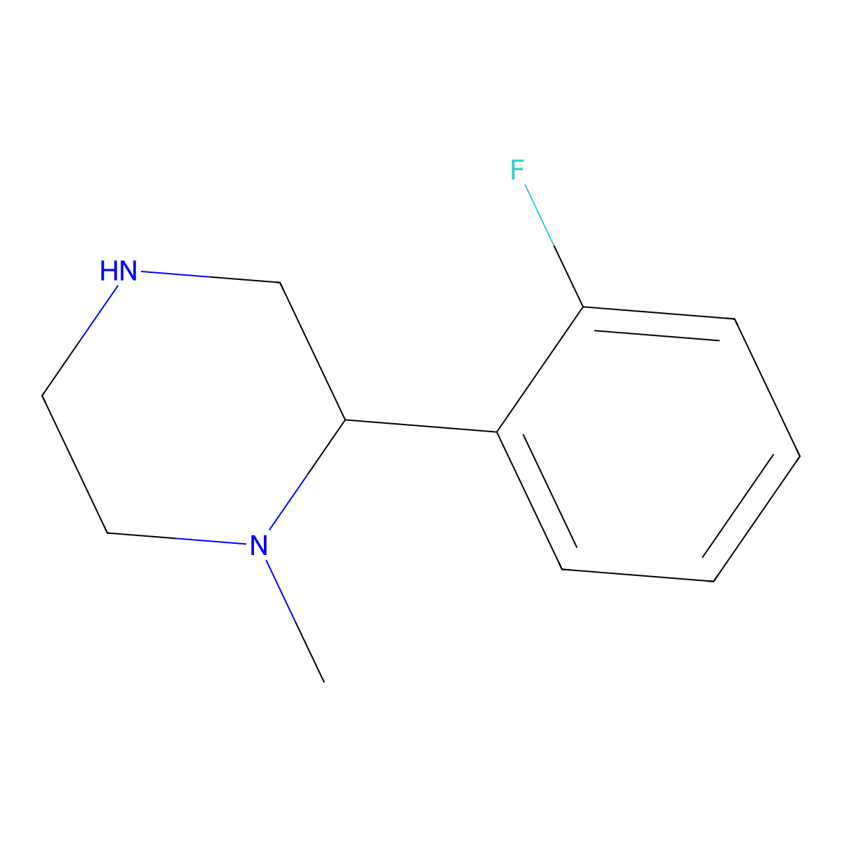 2-(2-Fluorophenyl)-1-methylpiperazine molecular structure, CAS 1018645-79-8