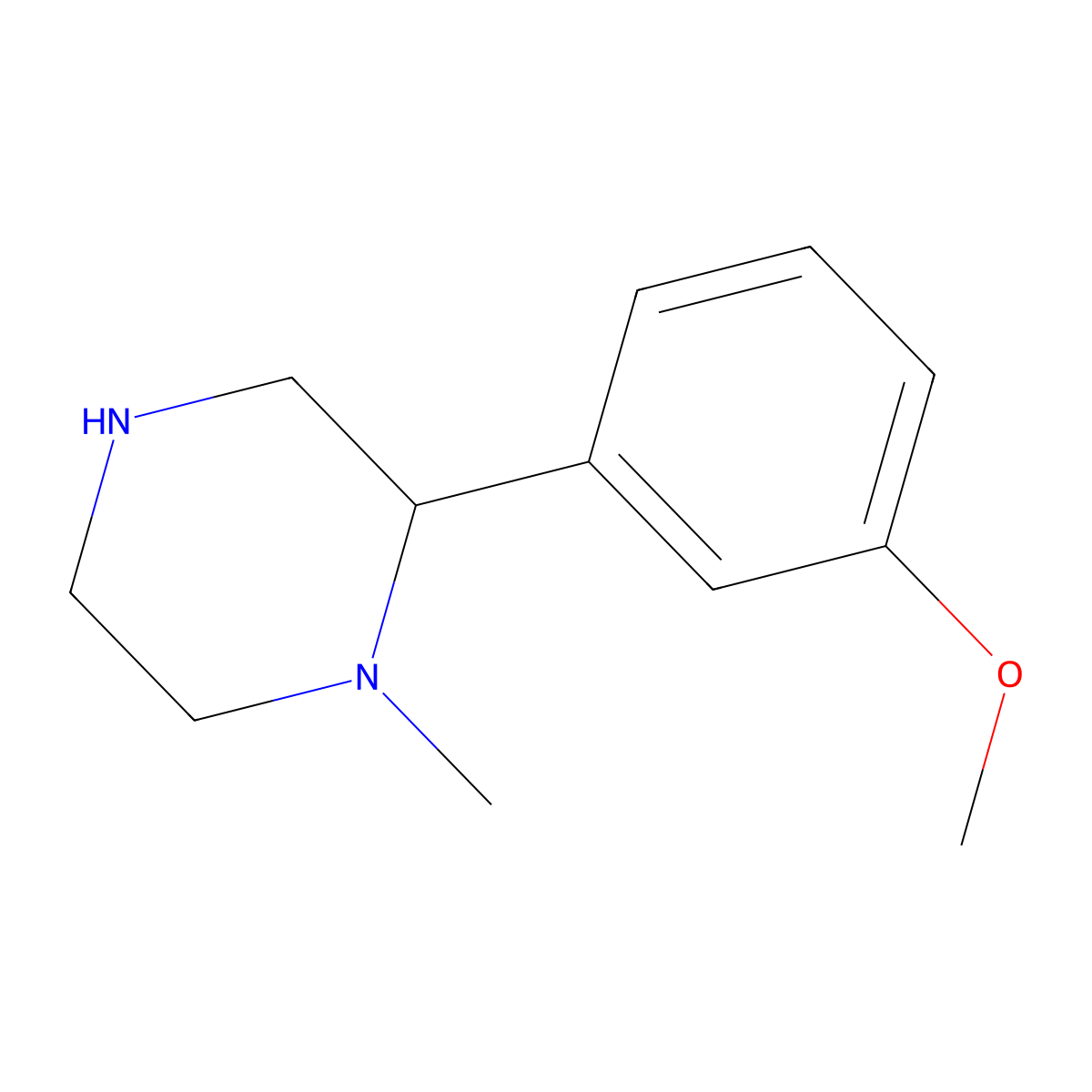 2-(3-Methoxyphenyl)-1-methylpiperazine molecular structure, CAS 1018645-87-8