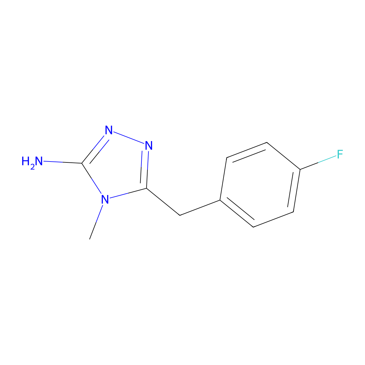 5-[(4-fluorophenyl)methyl]-4-methyl-4H-1,2,4-triazol-3-amine molecular structure, CAS 1018646-84-8