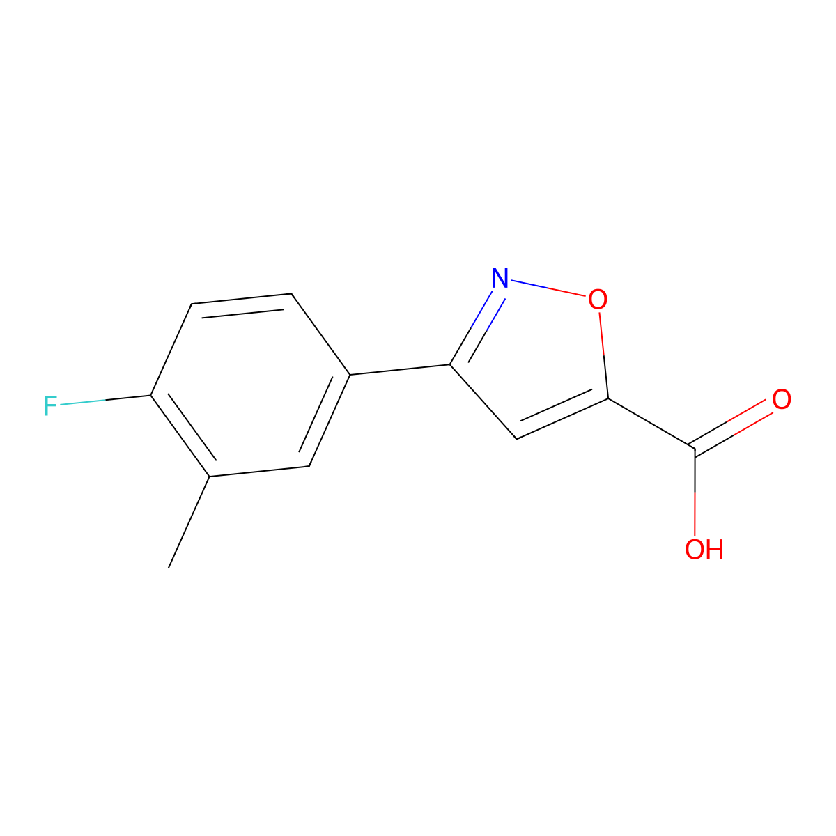 3-(4-Fluoro-3-methylphenyl)isoxazole-5-carboxylic acid molecular structure, CAS 1018648-23-1