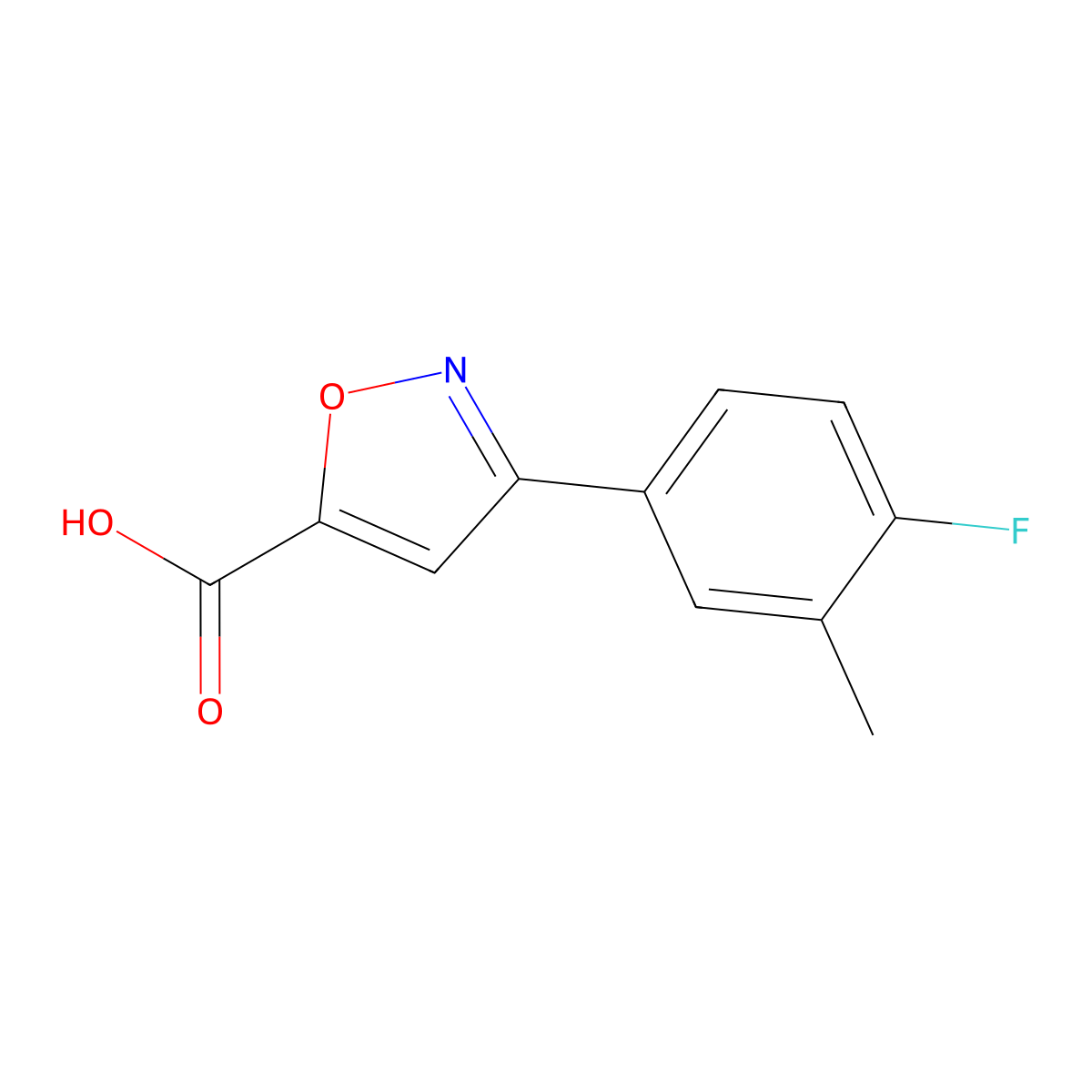 3-(4-Fluoro-3-methylphenyl)isoxazole-5-carboxylic acid molecular structure, CAS 1018648-23-1