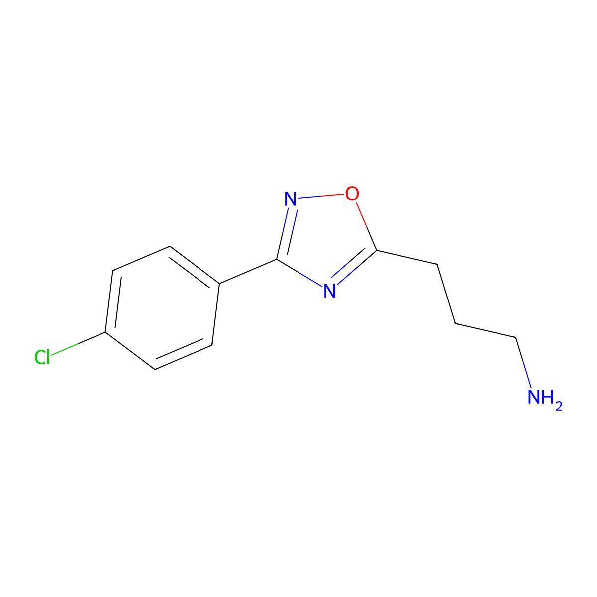 3-[3-(4-Chlorophenyl)-1,2,4-oxadiazol-5-yl]propan-1-amine molecular structure, CAS 1018648-58-2