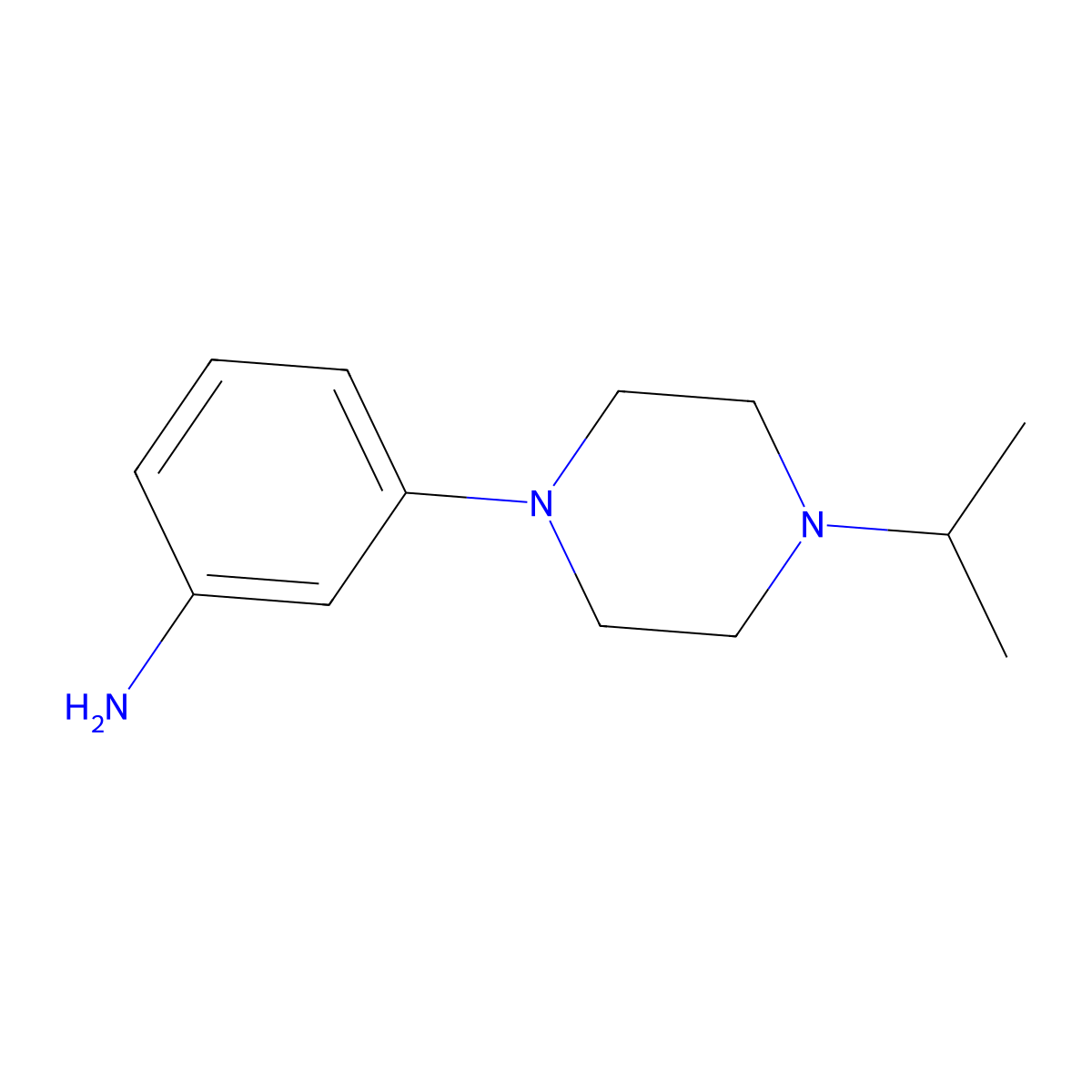3-[4-(Propan-2-yl)piperazin-1-yl]aniline molecular structure, CAS 1018648-79-7