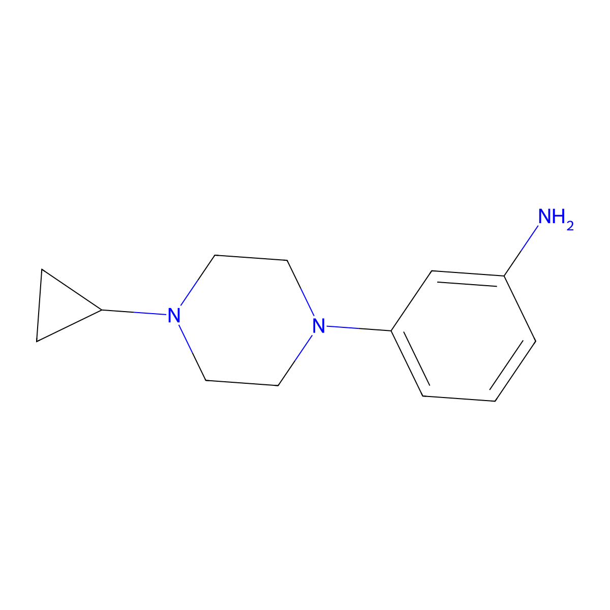 3-(4-Cyclopropylpiperazin-1-yl)aniline molecular structure, CAS 1018649-33-6
