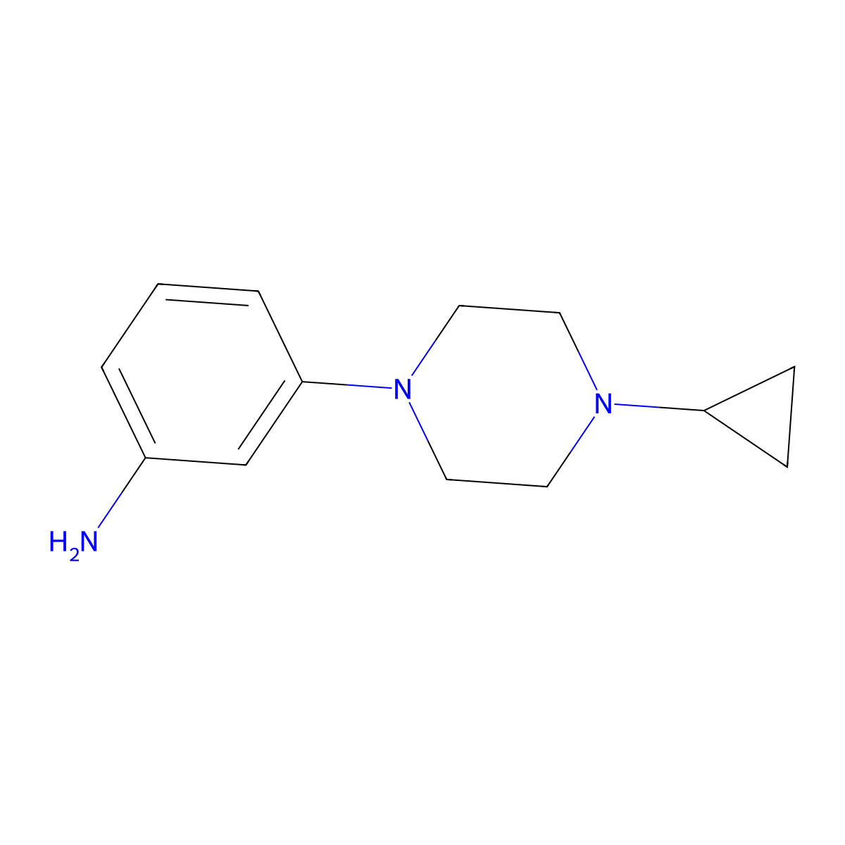3-(4-Cyclopropylpiperazin-1-yl)aniline molecular structure, CAS 1018649-33-6