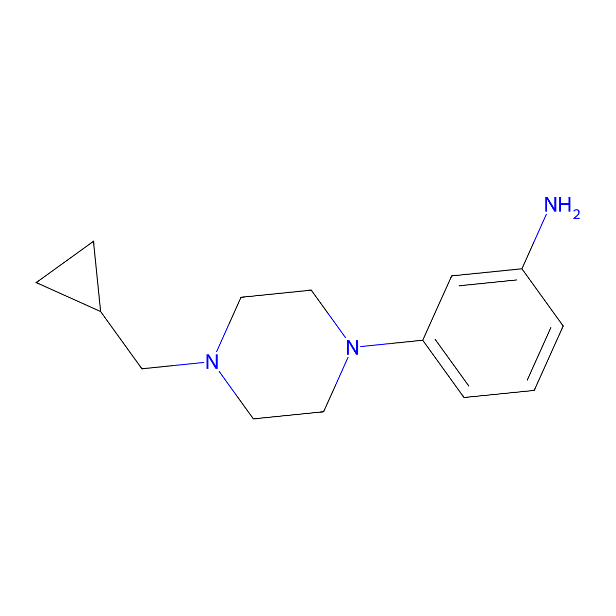 3-[4-(Cyclopropylmethyl)piperazin-1-yl]aniline molecular structure, CAS 1018649-76-7