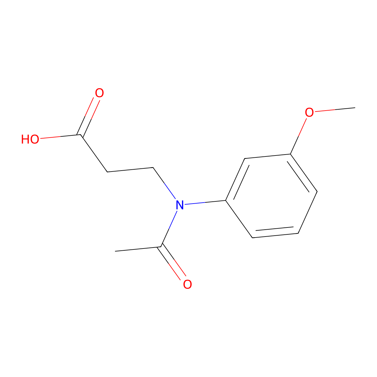 3-[N-(3-methoxyphenyl)acetamido]propanoic acid molecular structure, CAS 1018653-43-4