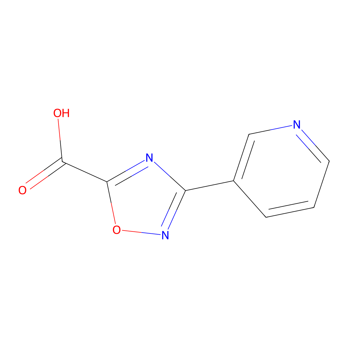 3-(Pyridin-3-yl)-1,2,4-oxadiazole-5-carboxylic acid molecular structure, CAS 1018655-00-9