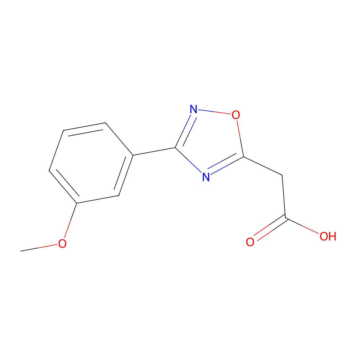 2-[3-(3-Methoxyphenyl)-1,2,4-oxadiazol-5-yl]acetic acid molecular structure, CAS 1018655-66-7