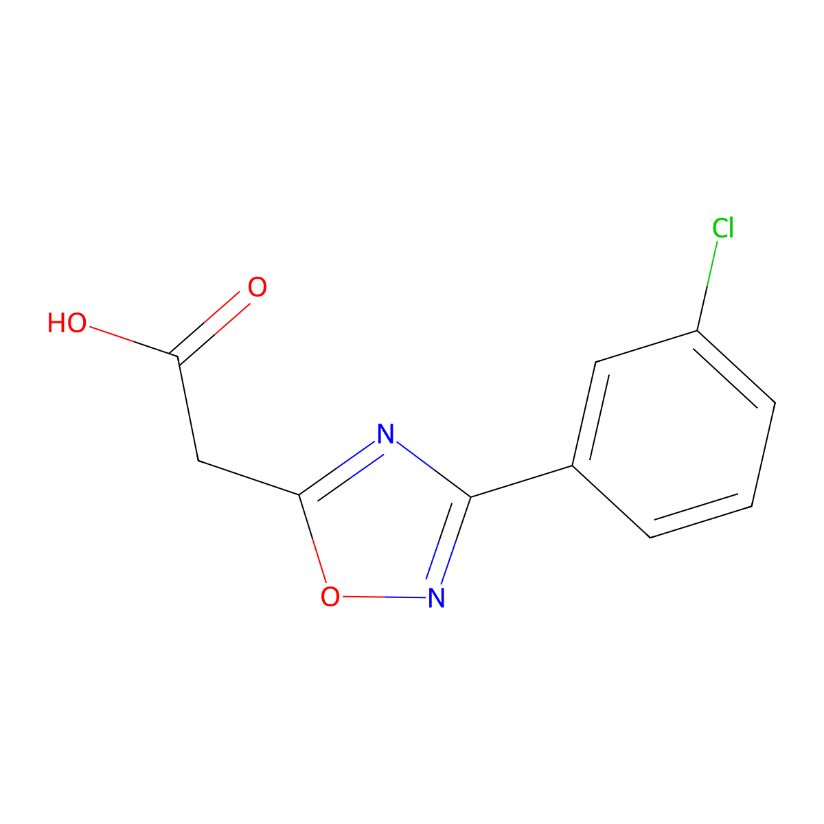 2-[3-(3-Chlorophenyl)-1,2,4-oxadiazol-5-yl]acetic acid molecular structure, CAS 1018655-70-3