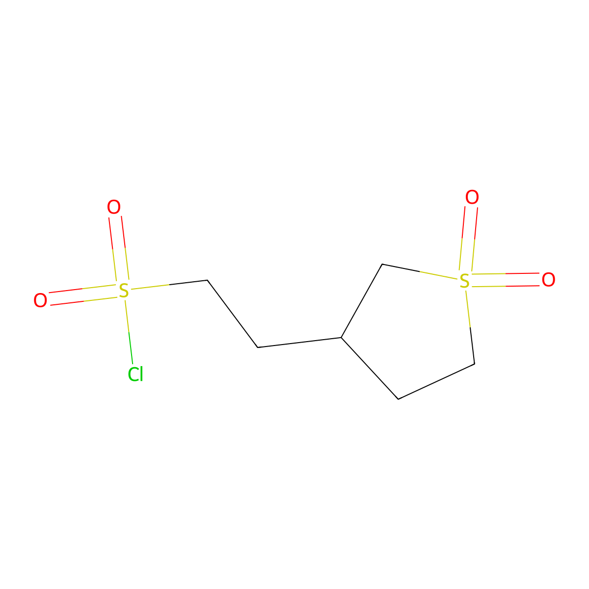 2-(1,1-Dioxo-1lambda6-thiolan-3-yl)ethane-1-sulfonyl chloride molecular structure, CAS 1018656-49-9