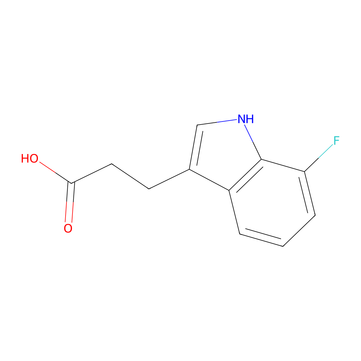 3-(7-Fluoro-3-indolyl)propanoic Acid molecular structure, CAS 1018656-73-9