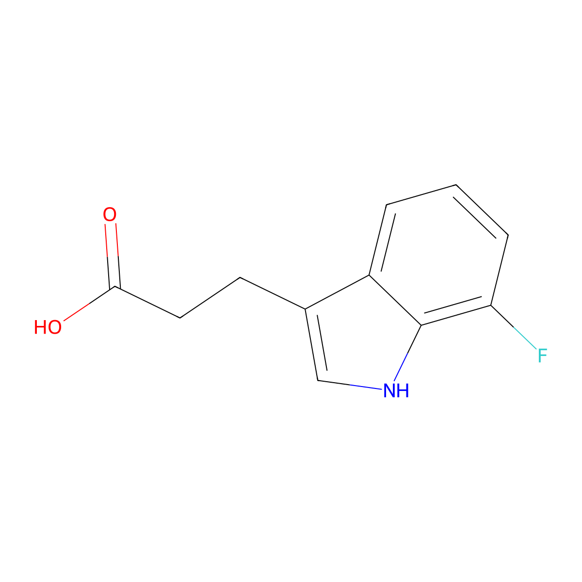 3-(7-Fluoro-3-indolyl)propanoic Acid molecular structure, CAS 1018656-73-9