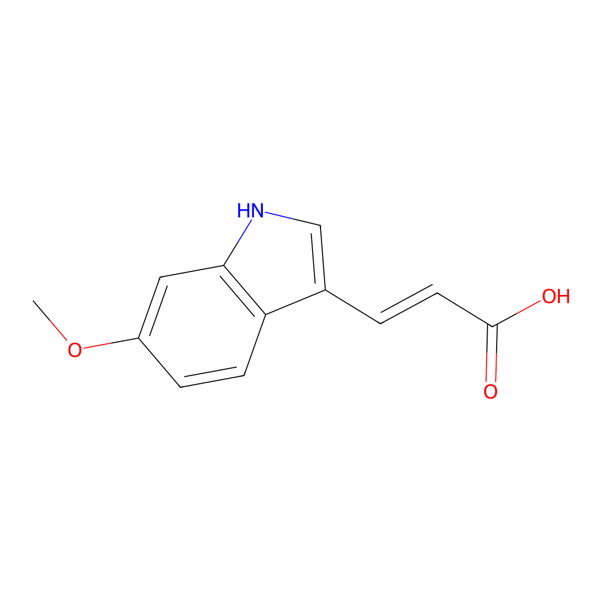 3-(6-Methoxy-1H-indol-3-yl)-acrylic acid molecular structure, CAS 1018656-94-4